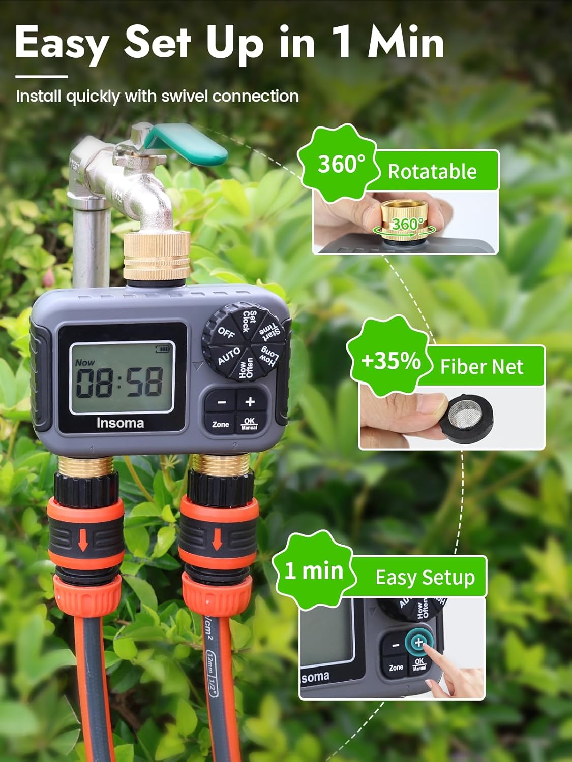 Dual Outlets Smart Irrigation  - Timer Dual Outlet 리뷰 및 가격