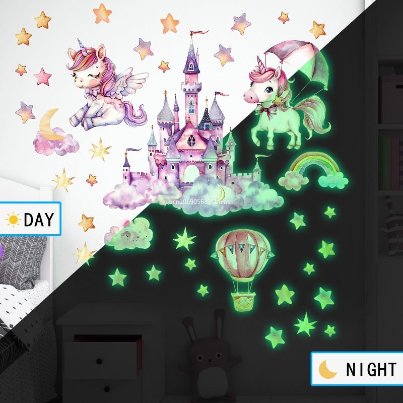 Unicorn Stars Luminous Wall St - Pvc Panel Background 리뷰 및 가격