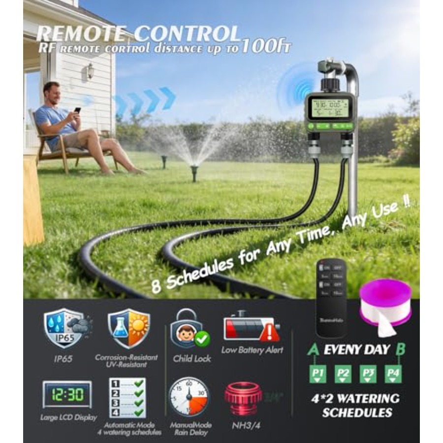 Smart Sprinkler Timer for Lawn - Timer Dual Outlet 리뷰 및 가격