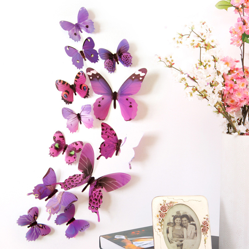 12Pcs 3D Butterfly Wall Sticke - Pvc Panel Background 리뷰 및 가격