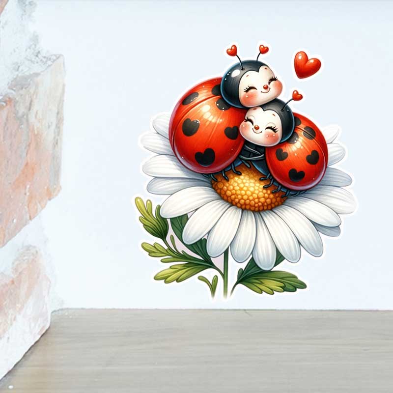 Cute Ladybug Wall Stickers Liv - Pvc Panel Background 리뷰 및 가격