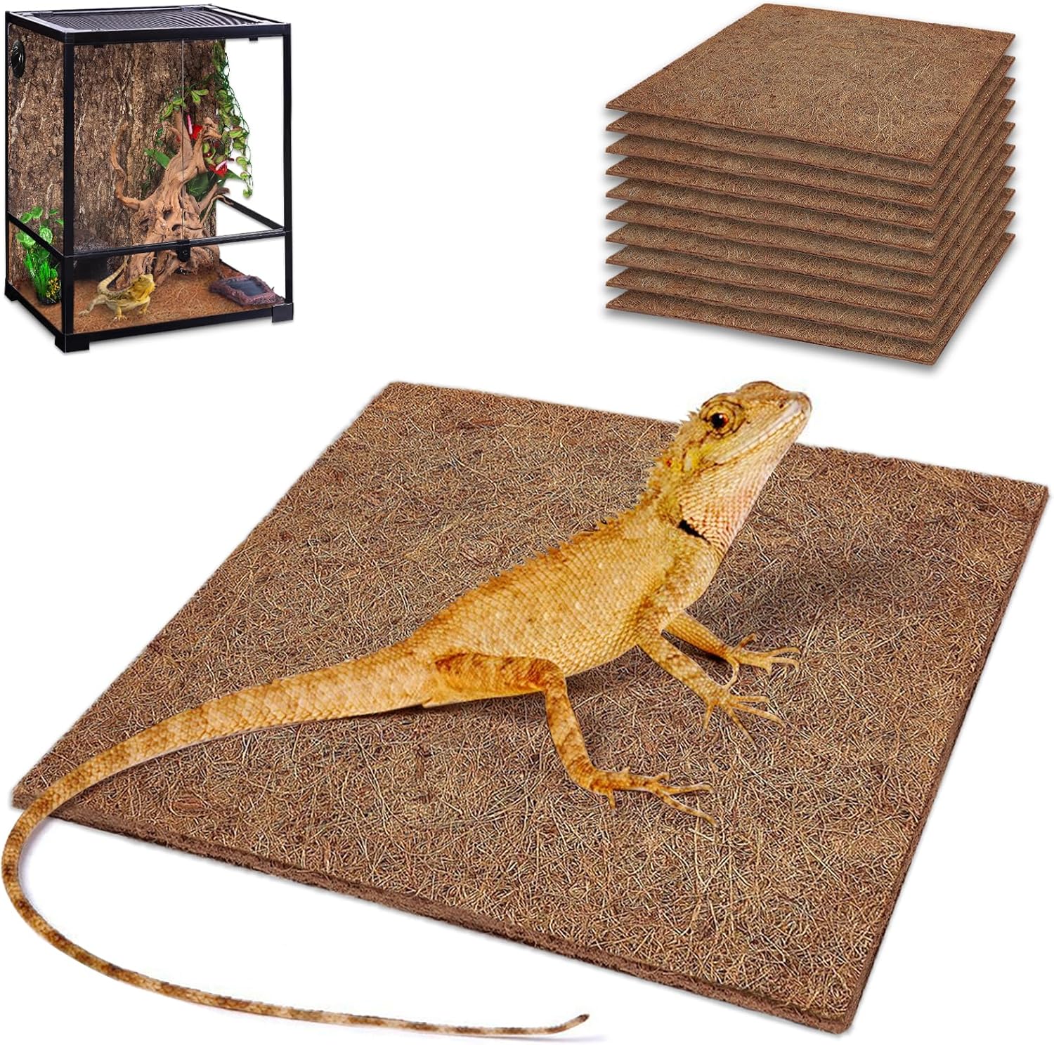 10 Pcs Reptile Carpet, 12x12 i - Substrate Coconut Fiber 리뷰 및 가격