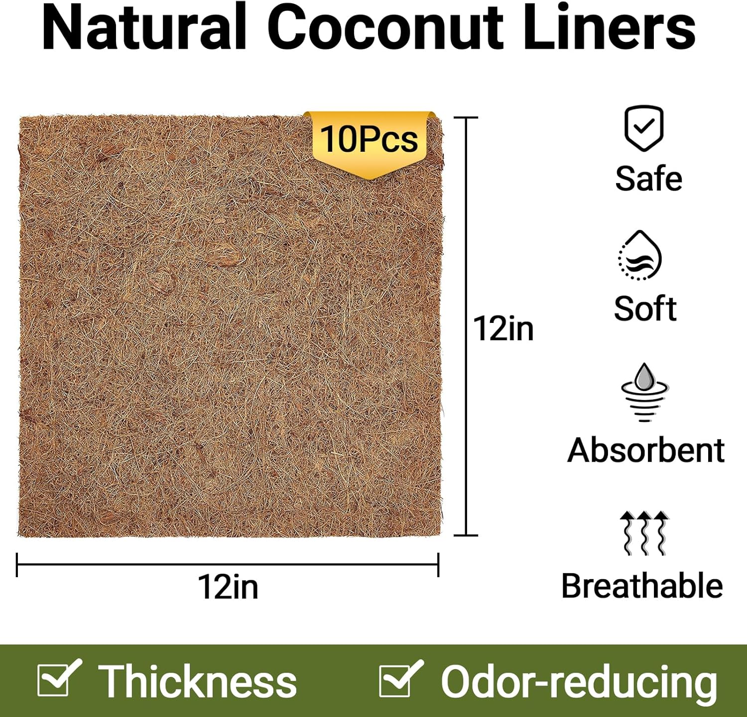 10 Pcs Reptile Carpet, 12x12 i - Substrate Coconut Fiber 리뷰 및 가격