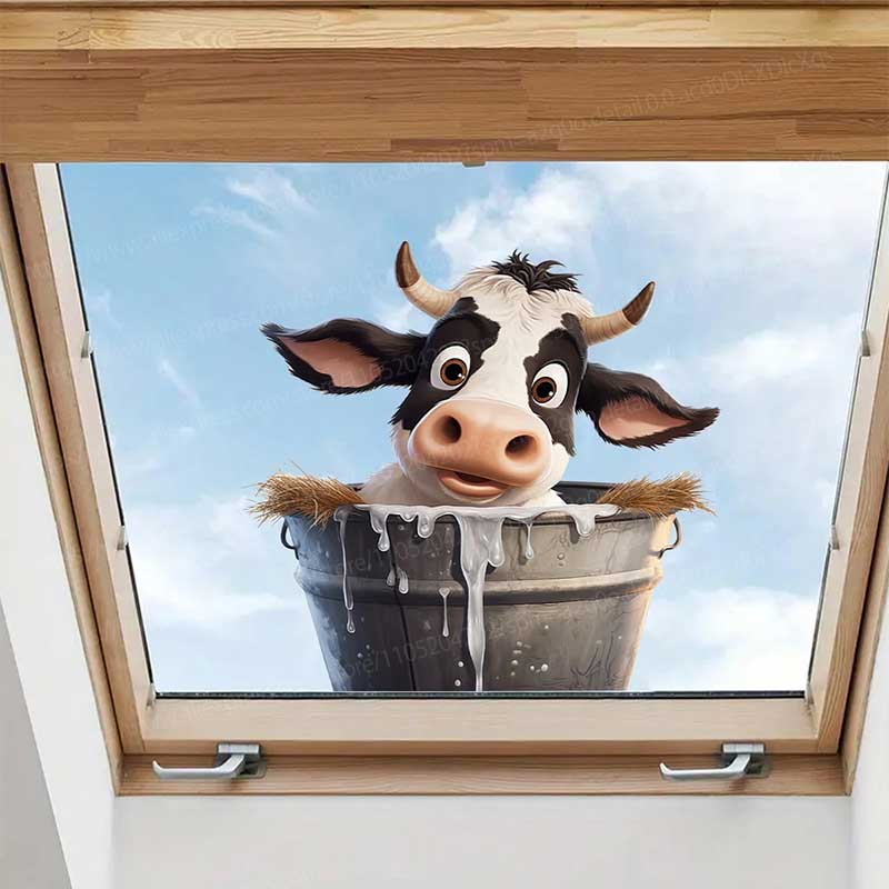 Cute Cow Wall Stickers Self-Ad - Pvc Panel Background 리뷰 및 가격