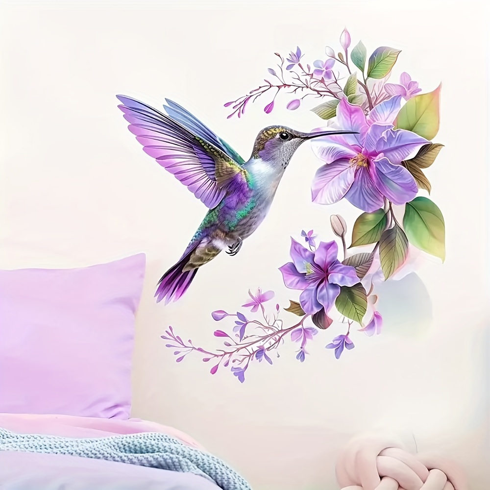 1 Purple Flower and Hummingbir - Pvc Panel Background 리뷰 및 가격