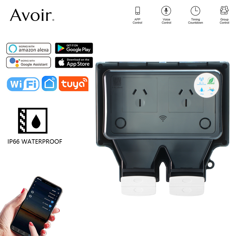 Avoir Tuya Wifi Waterproof Ele - Timer Dual Outlet 리뷰 및 가격